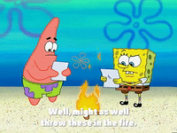 spongebob brain fire gif