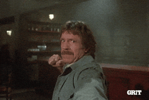 TV gif. In a dusty bar, our POV lets us experience what it's like to be punched by an angry Chuck Norris.