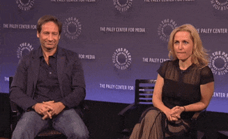 Gillian Anderson Shoulder Pat GIF by The Paley Center for Media