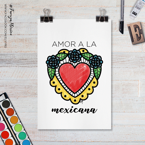 elizabethalbornozn #poster #print #ilustracion #fuerzamexico #apoyandoamexico GIF