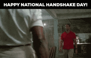 Handshake Funny Holiday GIF by GIFiday