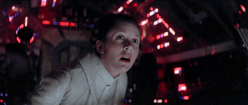 scared carrie fisher GIF by Star Wars