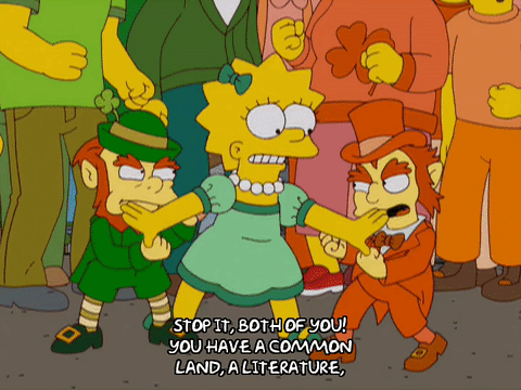simpsons st patricks day fight gif