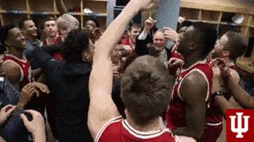 Jumping College Basketball GIF by Indiana Hoosiers