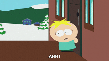 scared butters stotch GIF by South Park 