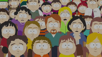 scared crowd GIF by South Park 