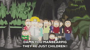 cave awe struck GIF by South Park 