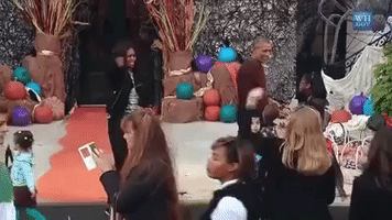 trick or treat with the president and first lady white house halloween GIF by Obama