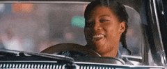 Movie gif. Queen Latifah as
Cleopatra in Set It Off. She's riding in a hydraulic car and she looks excited as the car bounces up and down.