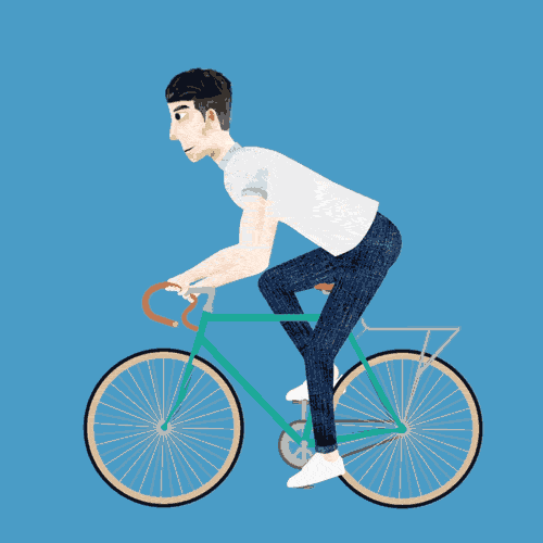 remymndow illustration man bike cycling GIF