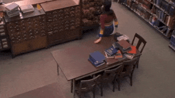 szainabwilliams books nerds library parker posey GIF