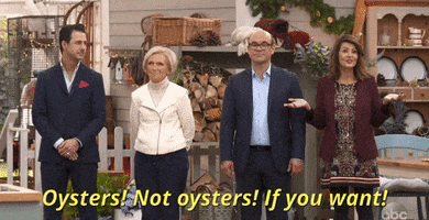 great american baking show oysters GIF by ABC Network