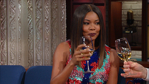 Gabrielle Union with wine glass 