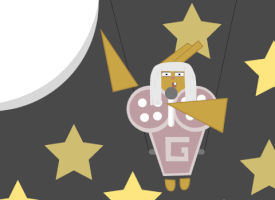 Studd_Bunnies stars moon singing flying GIF