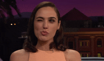 Gal Gadot Kiss GIF by The Late Late Show with James Corden