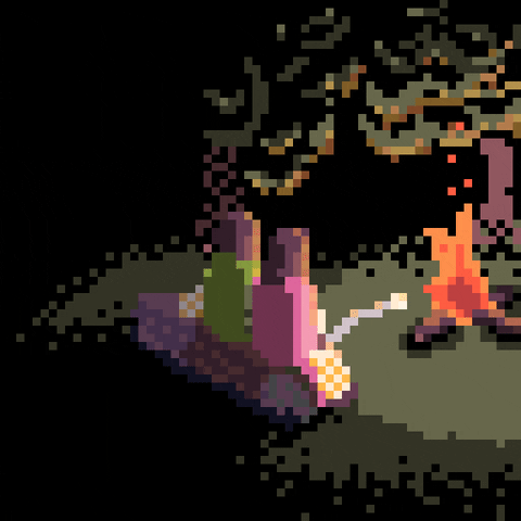 Pixel Art Camping Campfire Octobit Pixeltober Pixaki