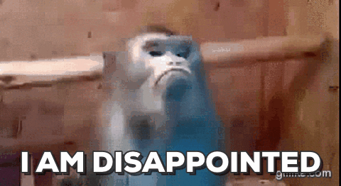 disappointed monkey GIF by Justin