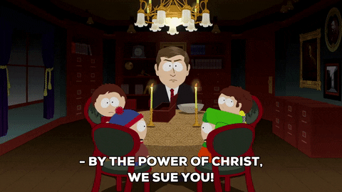By The Power Of Christ We Sue You GIFs - Get the best GIF on GIPHY