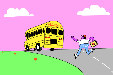 back to school missing the bus GIF by GIPHY Studios Originals