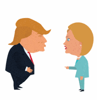 Image result for cartoon clinton trump debate