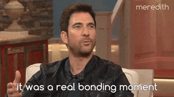 dylan mcdermott bonding GIF by The Meredith Vieira Show