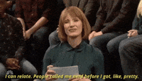 "I can relate. People called me nerd before I got, like, pretty."
jessica chastain nerd GIF by Saturday Night Live