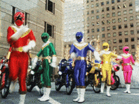 Teamwork Power Rangers Superteam GIF