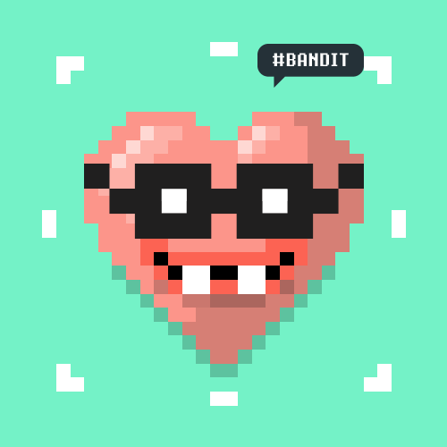 bandits love heart valentine pixel art GIF
