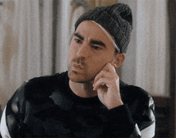 Schitt's Creek gif. Dan Levy as David shrugs with one hand and then leans his face on it, as he says to someone off screen, "Yes that is almost entirely correct."