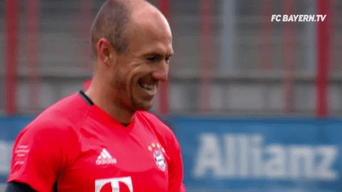 Arjen Robben Laughing GIF by FC Bayern Munich - Find & Share on GIPHY