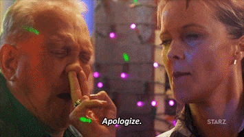 apologize season 2 GIF by Ash vs Evil Dead