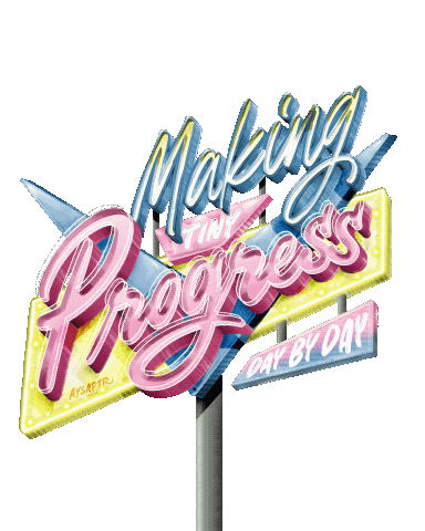 Lettering Progress Sticker by Aysa Putri