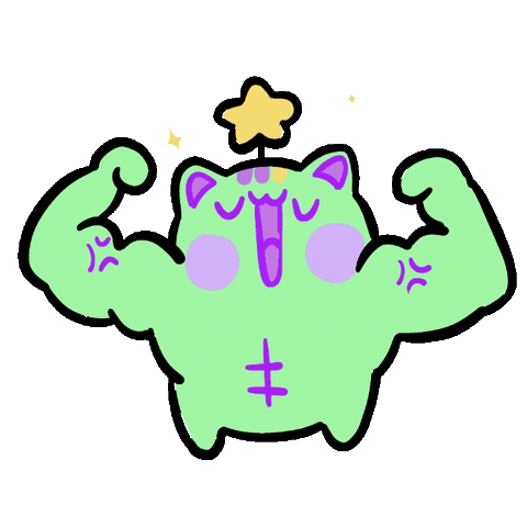 Cyan Cat Sticker