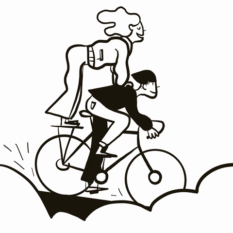 ronchao love illustration couple bike GIF