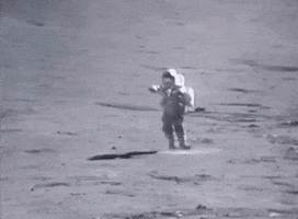 Moon Landing Astronaut GIF by MOODMAN