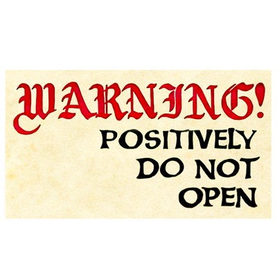 Warning Positively Do Not Open Sticker by Annabelle Comes Home