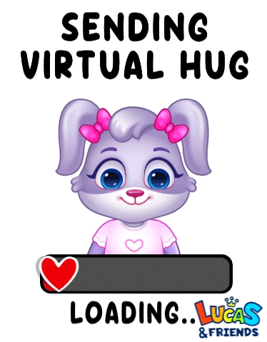 Internet friends. Virtual hug on Make a GIF