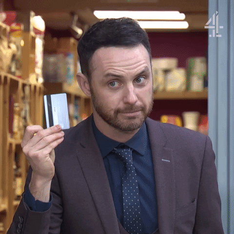 Happy Credit Card GIF by Hollyoaks
