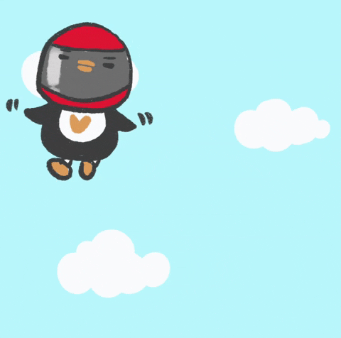 Penguin Skydiving GIF