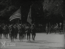 NationalWWIMuseum black and white military parade footage GIF