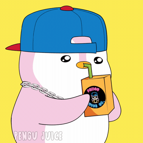 Penguin Drinking GIF by Pengu Juice Co.