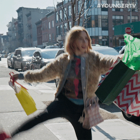 Excited Shopping GIF by YoungerTV - Find & Share on GIPHY