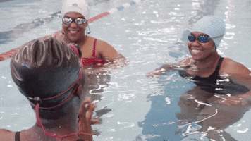 Swimming Pool Smile GIF by Black People Will Swim