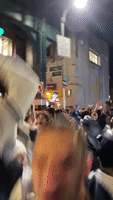 Yankees Fans Sing and Celebrate on New York Streets Following ALDS Win
