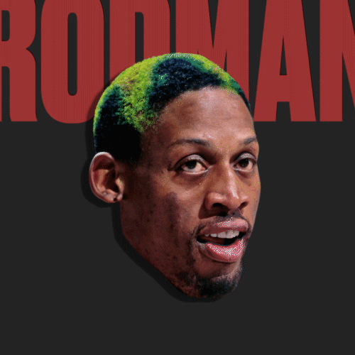 Dennis Rodman Illustration GIF by Chicago Bulls