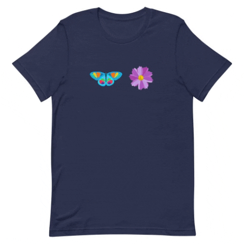 PikaProducts flower butterfly diversity shirt GIF
