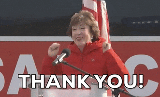 Susan Collins Thank You GIF by Election 2020