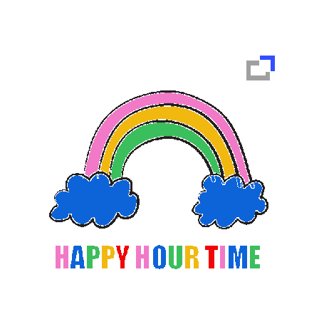 Happy Hour Rainbow Sticker by Vidazoo