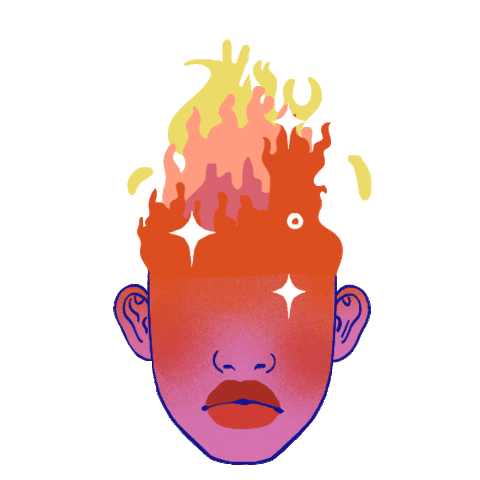 Fire Space Sticker by Cienna Smith