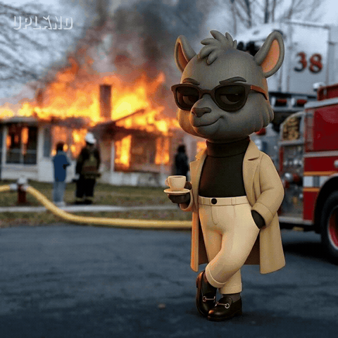 Burning House Smoke GIF